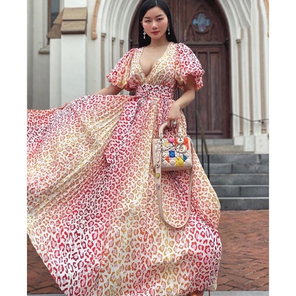 NWT ROCOCO SAND AVANA LEOPARD MAXI PLEATED DRESS - Picture 15 of 16